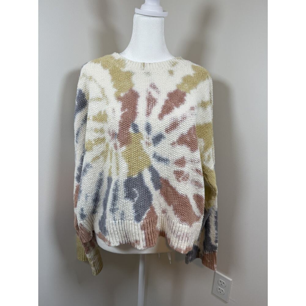 Madewell Women’s Size Large Westford Tie Dye Pullover Sweater Pastel Colors